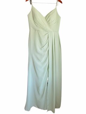 BXZ Sage Green Corset Back Maxi Dress NWT Formal Bridesmaid Slit wedding Size M